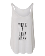 Load image into Gallery viewer, Wear A Damn Mask Flowy Side Slit Tank Top - Wake Slay Repeat