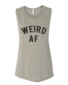 Weird AF Fitted Scoop Muscle Tank - Wake Slay Repeat