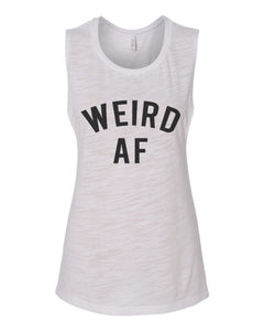 Weird AF Fitted Scoop Muscle Tank - Wake Slay Repeat