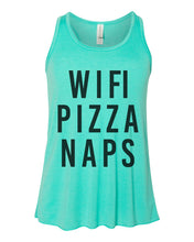 Load image into Gallery viewer, Wifi Pizza Naps Youth Flowy Racerback Tank - Wake Slay Repeat