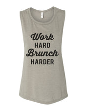 Load image into Gallery viewer, Work Hard Brunch Harder Flowy Scoop Muscle Tank - Wake Slay Repeat