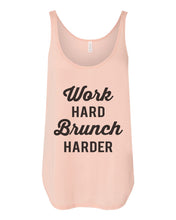 Load image into Gallery viewer, Work Hard Brunch Harder Flowy Side Slit Tank Top - Wake Slay Repeat
