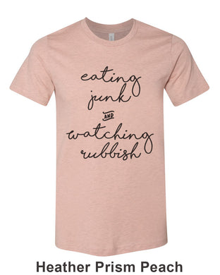 Eating Junk And Watching Rubbish Unisex Short Sleeve T Shirt - Wake Slay Repeat