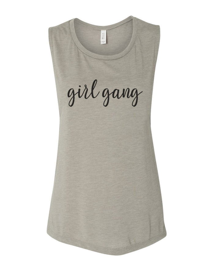 Girl Gang Fitted Scoop Muscle Tank - Wake Slay Repeat