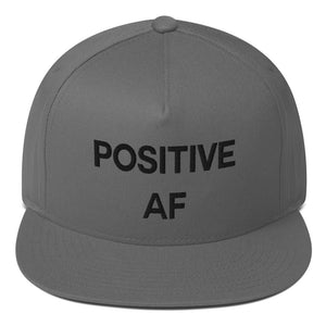 Positive AF Flat Bill Cap Snapback Hat - Wake Slay Repeat