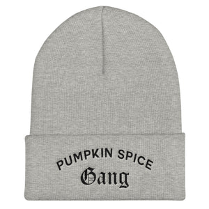 Pumpkin Spice Gang Cuffed Black Thread Beanie - Wake Slay Repeat