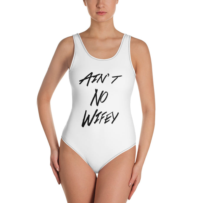 Ain't No Wifey One-Piece Swimsuit - Wake Slay Repeat
