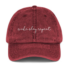 Load image into Gallery viewer, Wake. Slay. Repeat. Vintage Cotton Twill Cap - Wake Slay Repeat
