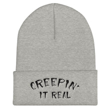 Load image into Gallery viewer, Creepin&#39; It Real Cuffed Black Thread Beanie - Wake Slay Repeat