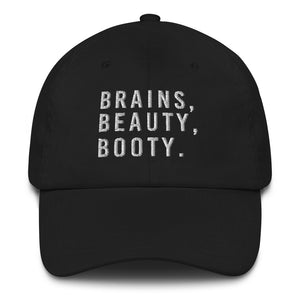 Brains, Beauty, Booty. Dad Hat - Wake Slay Repeat