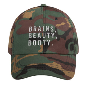 Brains, Beauty, Booty. Dad Hat - Wake Slay Repeat