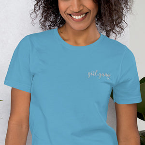 Girl Gang Premium Embroidered Short-Sleeve Unisex T-Shirt - Wake Slay Repeat