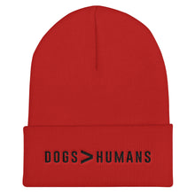 Load image into Gallery viewer, Dogs &gt; Human Cuffed Black Thread Beanie - Wake Slay Repeat