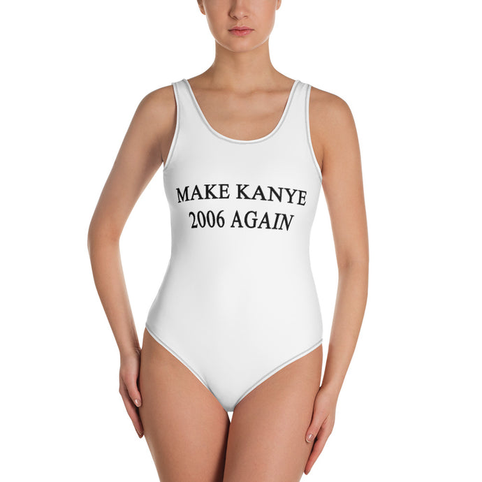 Make Kanye 2006 Again One-Piece Swimsuit - Wake Slay Repeat