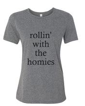 Load image into Gallery viewer, rollin&#39; with the homies Fitted Women&#39;s T Shirt - Wake Slay Repeat
