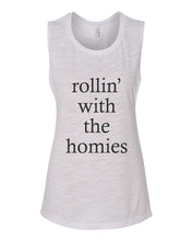 Load image into Gallery viewer, rollin&#39; with the homies Fitted Scoop Muscle Tank - Wake Slay Repeat