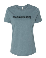 Load image into Gallery viewer, #socialdistancing Fitted Women&#39;s T Shirt - Wake Slay Repeat