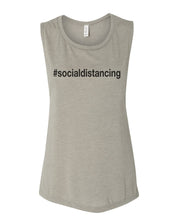 Load image into Gallery viewer, #socialdistancing Fitted Muscle Tank - Wake Slay Repeat