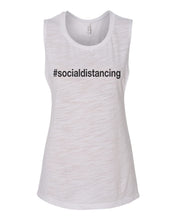 Load image into Gallery viewer, #socialdistancing Fitted Muscle Tank - Wake Slay Repeat