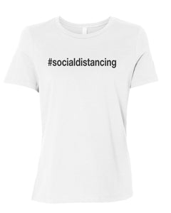 #socialdistancing Fitted Women's T Shirt - Wake Slay Repeat